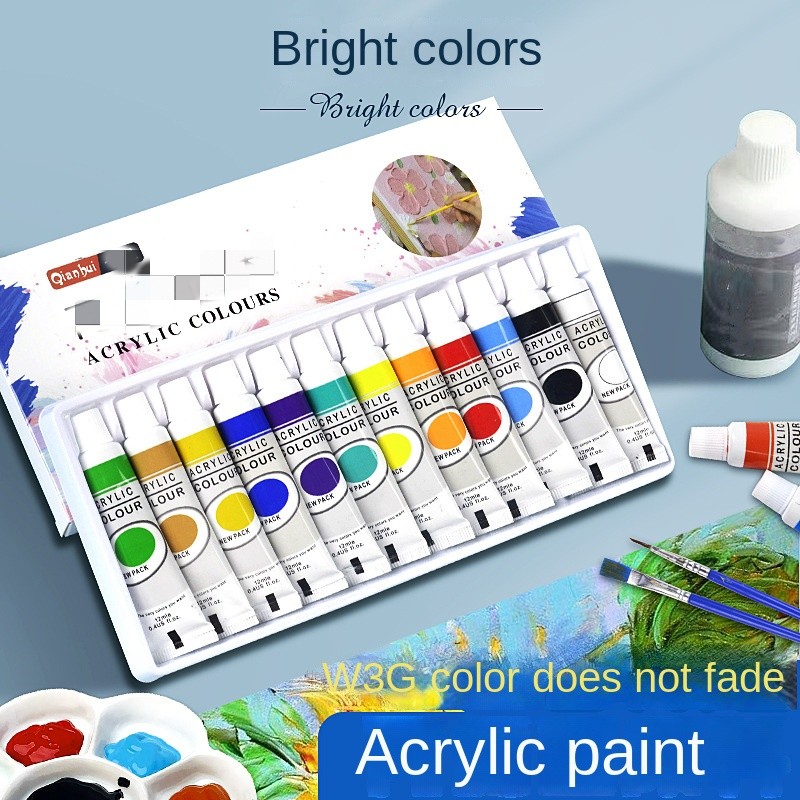 Juego de pintura acrílica de 24 colores para pintura en lienzo, regalo de  pintura artística para artistas, niños principiantes, kit de pintura de  roca