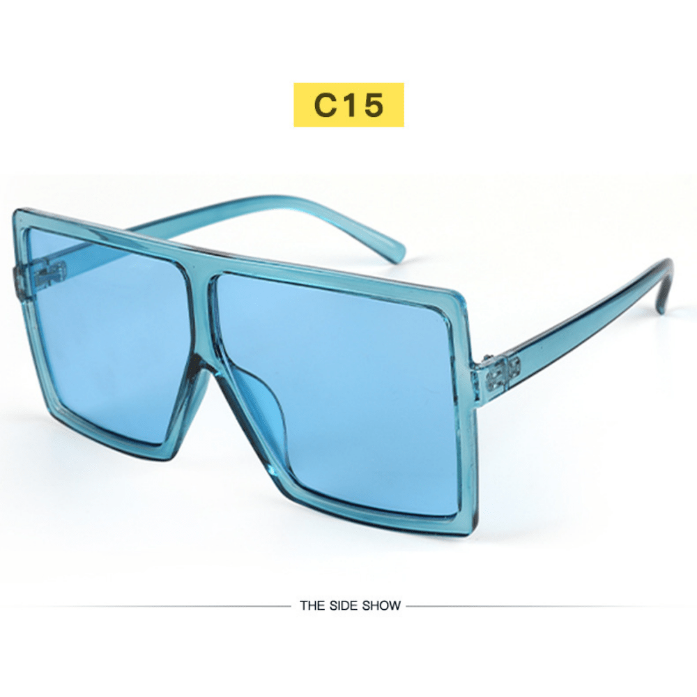 Y2K Oversized Square Sunglasses Mirror Lens UV400
