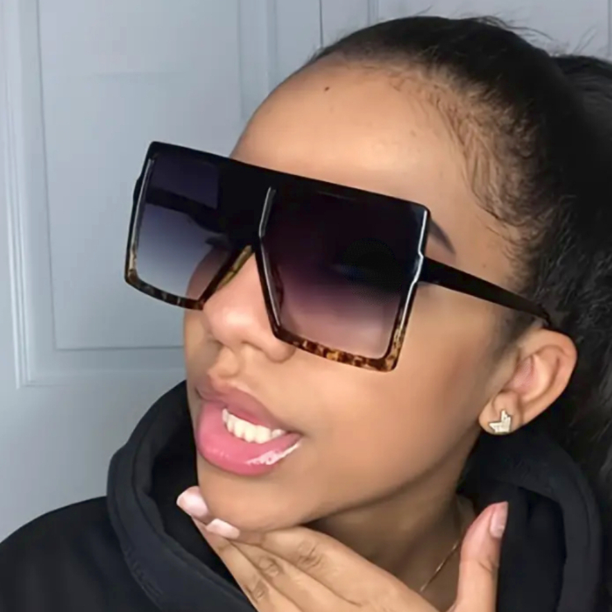 Y2K Oversized Square Sunglasses Mirror Lens UV400