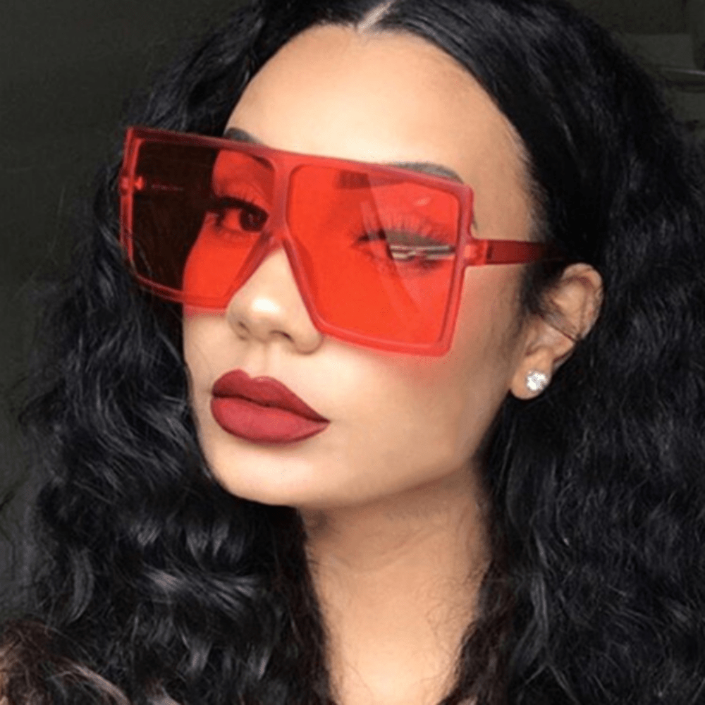 Y2K Oversized Square Sunglasses Mirror Lens UV400