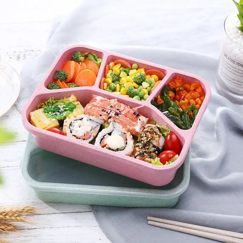 Bento Lunch Box Meal Prep Containers Reusable 3-compartment Plastic Divided Food  Storage Container Boxes For Adults - Temu