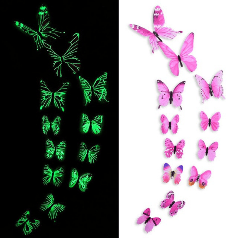 Luminous 3D Butterfly Stickers