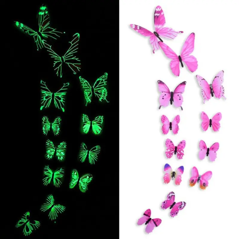 Luminous Butterfly Wall Stickers 3d Glow In The Dark - Temu