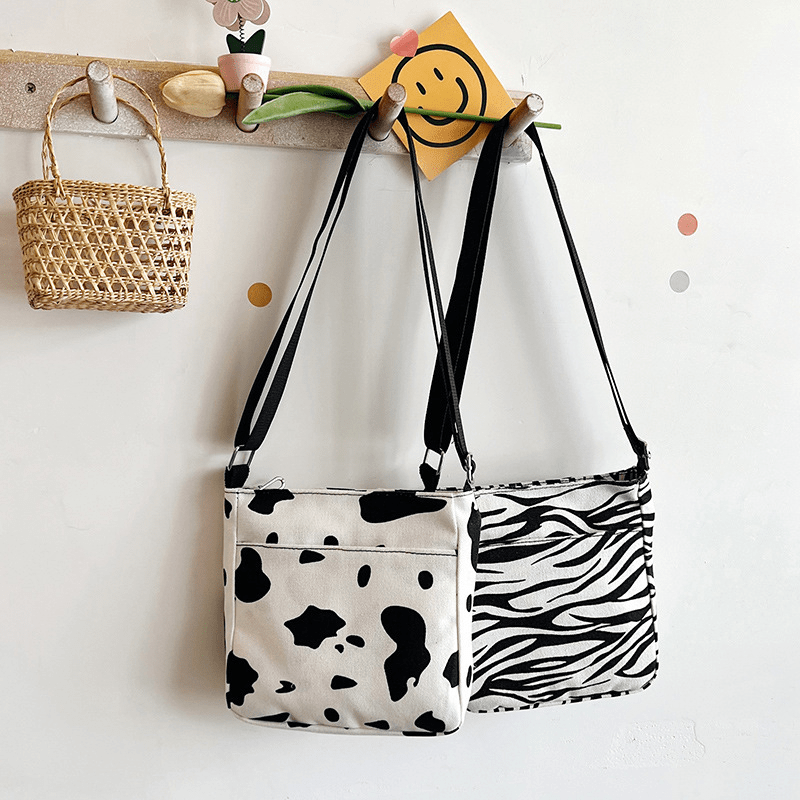 Simple Cartoon Monkey Pattern Handbag, Canvas Casual Shoulder Bag, Women's  Storage Bag - Temu