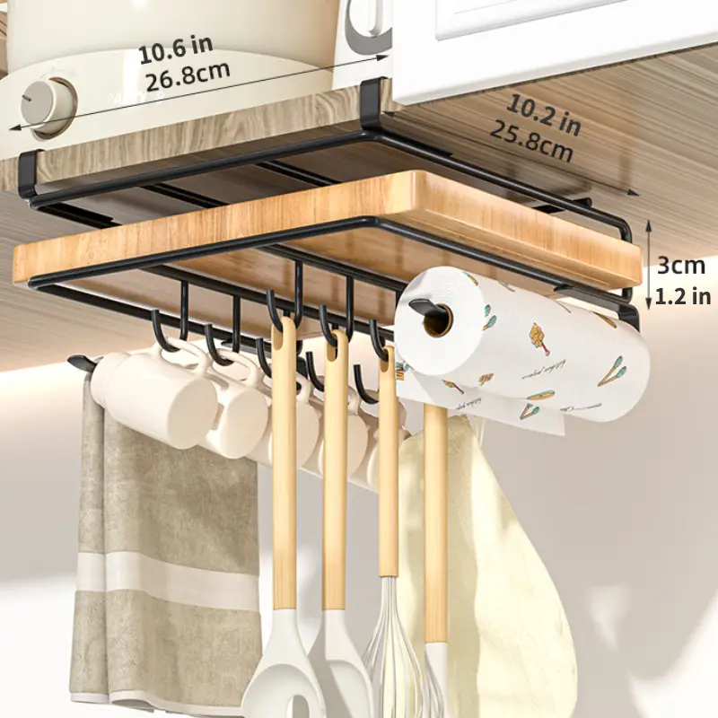 Metal Cutting Board Holder Hanging Rack Under Cabinet Shelf - Temu