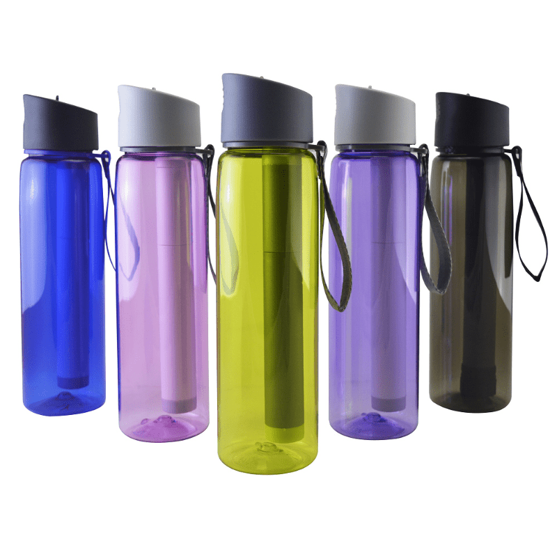 Purple Portable Water Filter Bottle