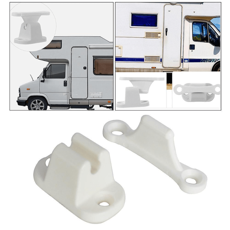 2x Kit de Retenue de Porte en forme de T Arrêt Retenant Support de Crochet  en Plastique Compatible pour Camping-car RV Caravane
