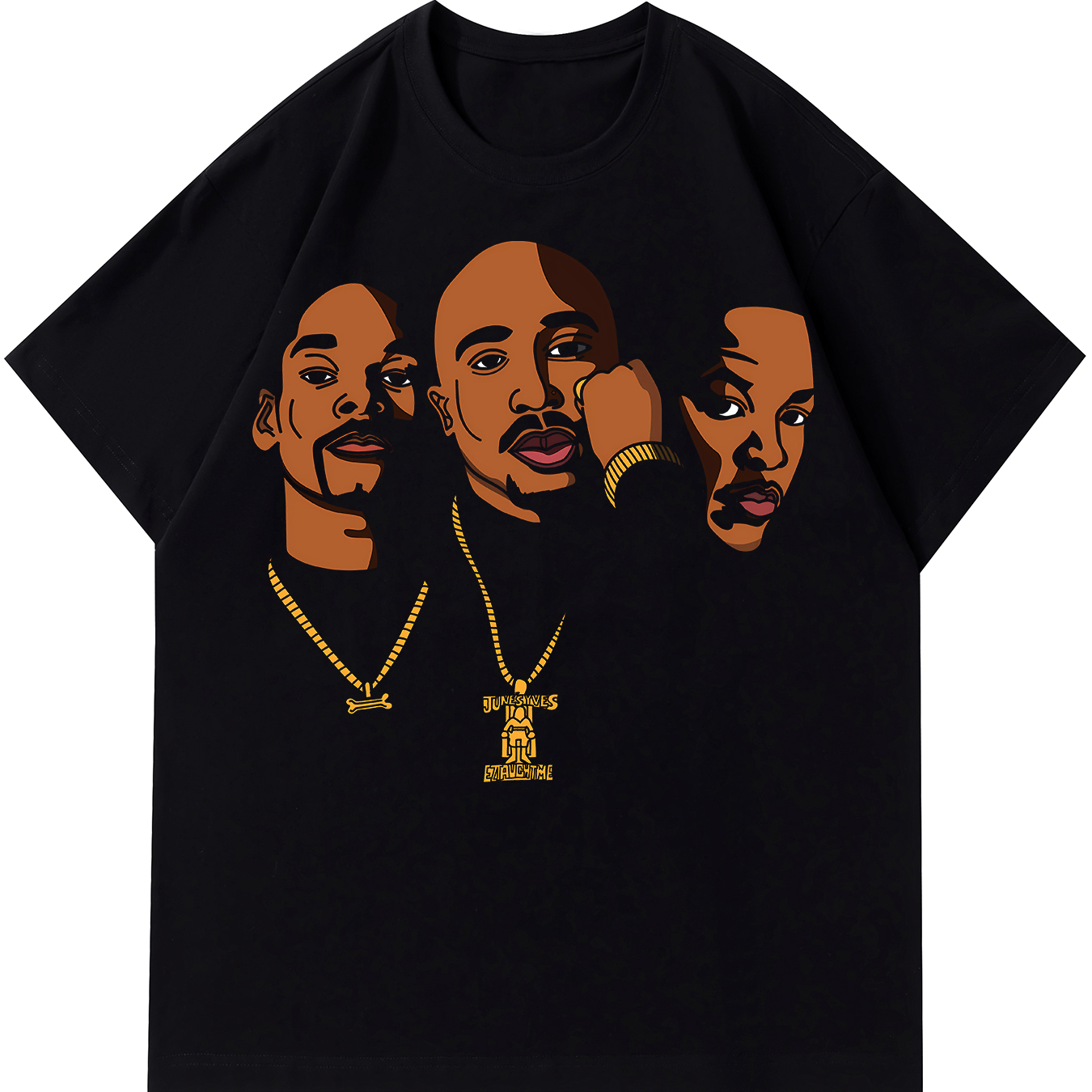 

Tees For Men, Men With Gold Necklace And Rings Print Cotton T Shirt, Casual Short Sleeve Crew Neck Tshirt For Summer Spring Fall, Tops As Gifts