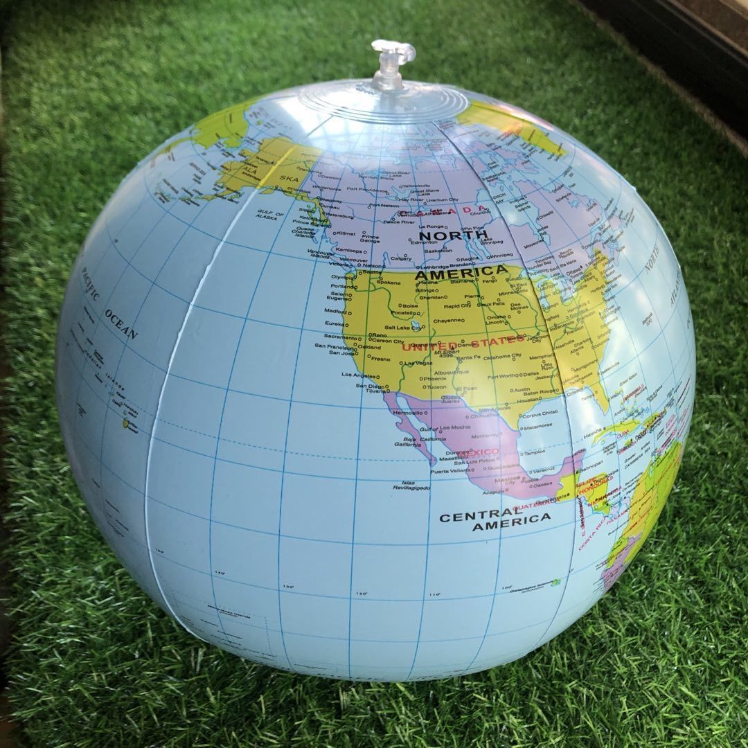  Inflatable Globe Blow Up Globe World Map Atlas Ball Earth Map  Blow Up Ball 40cm : Toys & Games