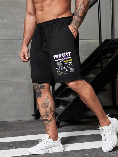 Mens Comfy Drawstring Shorts Perfect For Summer Featuring Starboy Print ...