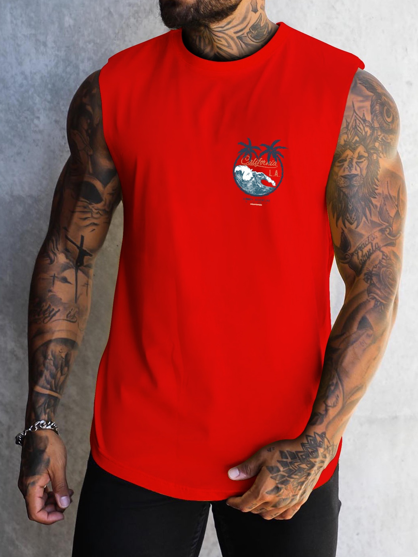 Men's A shirt Tanks Sun Print Singlet Sleeveless Tank Top - Temu