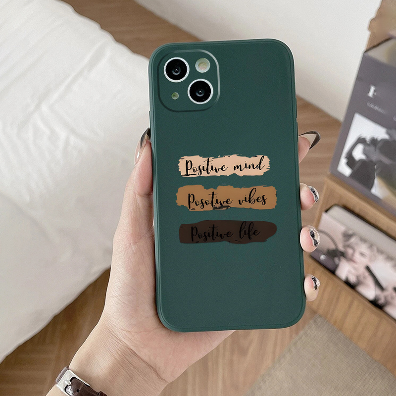 

English Graphic Phone Case For Iphone 14, 13, 12, 11 Pro Max, Xs Max, X, Xr, 8, 7, 6, 6s Mini, Plus, 2022 Se, Gift For Birthday, Girlfriend, Boyfriend, Friend Or Yourself, Pattern Green