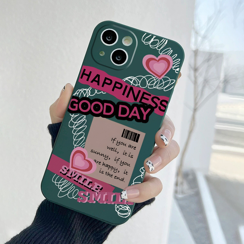 Heart & Letter X Graphic Silicone Phone Case For Iphone 11 14 13