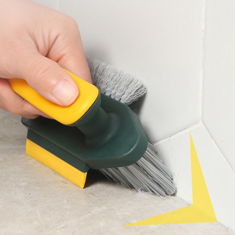 Toilet & Bathroom Floor Cleaning Brush With Gap Scraper And Corner Scrub  Brush