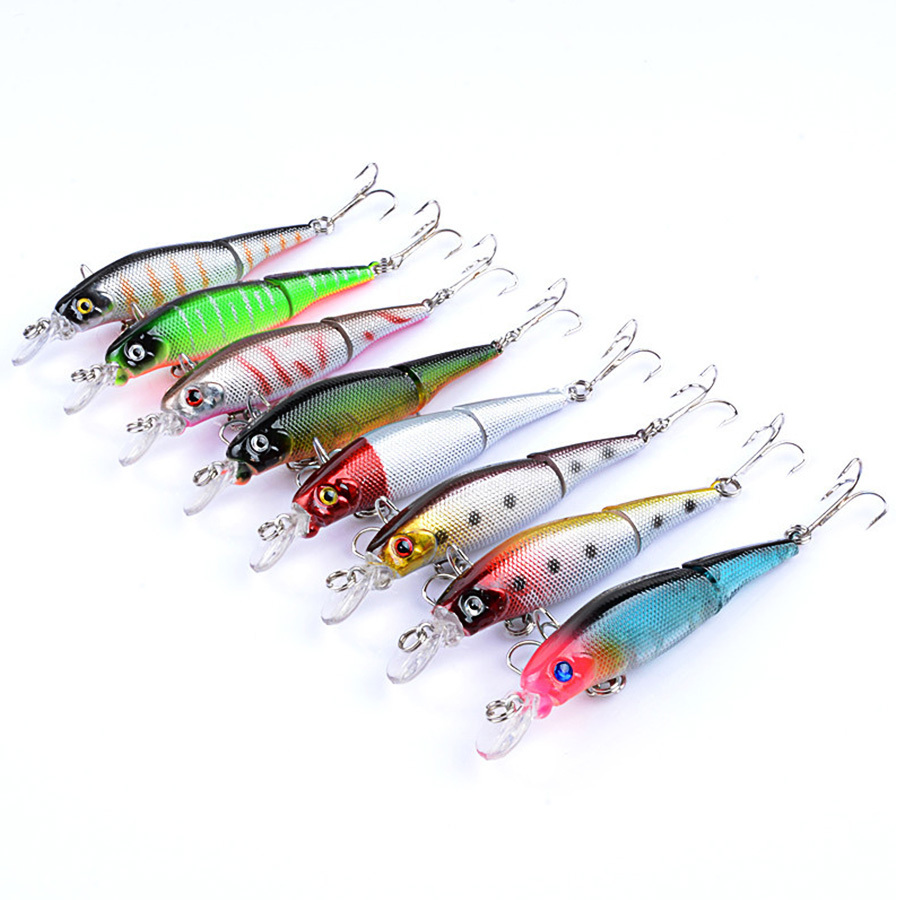 8pcs Multi-Jointed Crankbait Fishing Lures for Pike Trolling and Swimbait  Fishing - Artificial Wobblers with Realistic Minnow Design