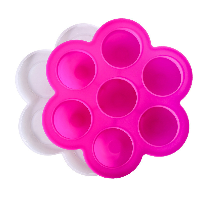 7 Holes Reusable Silicone Baby Food Freezer Tray Crisper Egg Bite