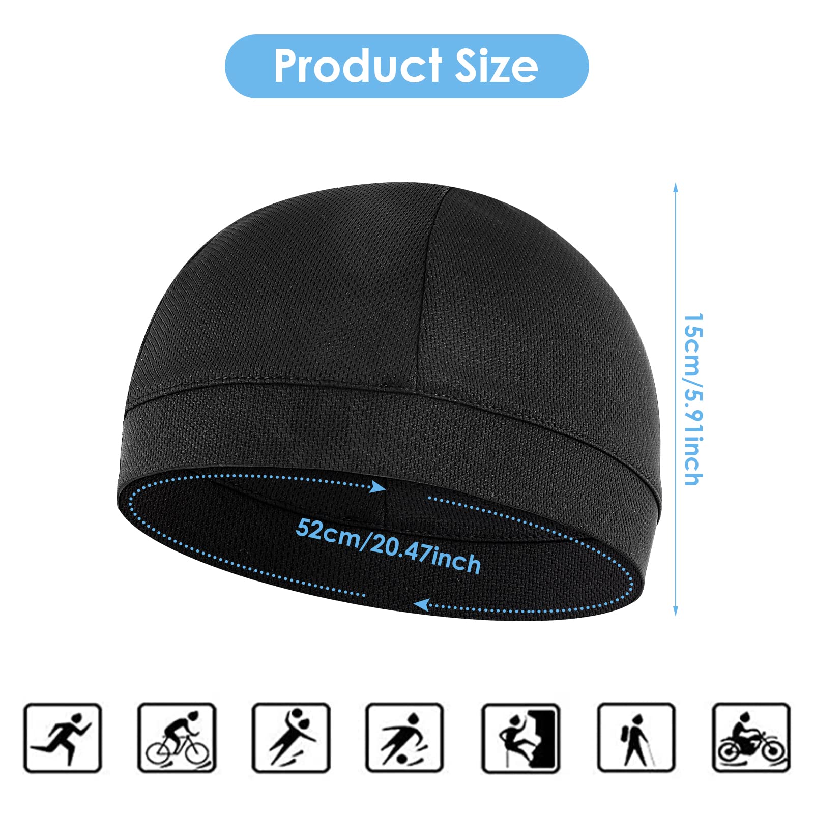 Breathable Helmet Cap Beanie Dome Cap Cooling Hats Sweatband Helmet Inner  Liner