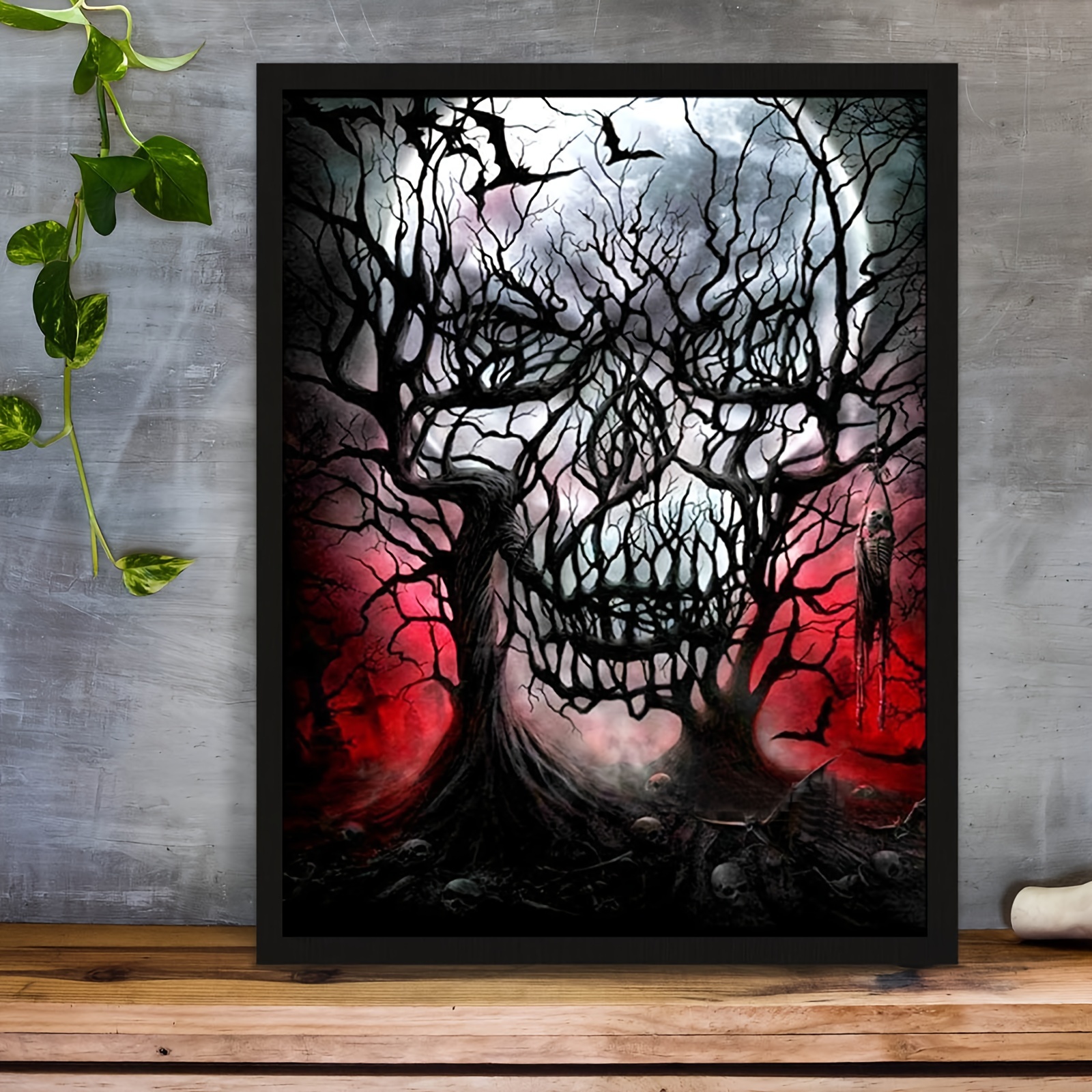 Diamond Painting Skull Tree- Diamond Art Kits For Adults,Full Diamond  Painting Kits,5d Gem Art For Adults Wall Home Decor 11.8x15.7 Inches