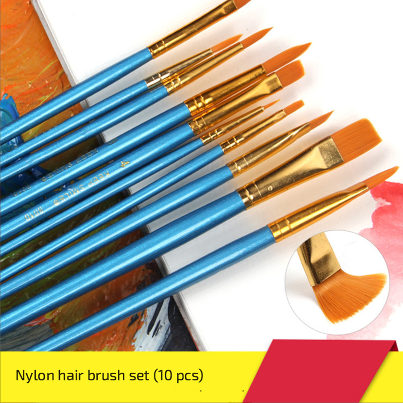 Brush Set Round Tip Nylon Hair Artist Detail Brushes - Temu