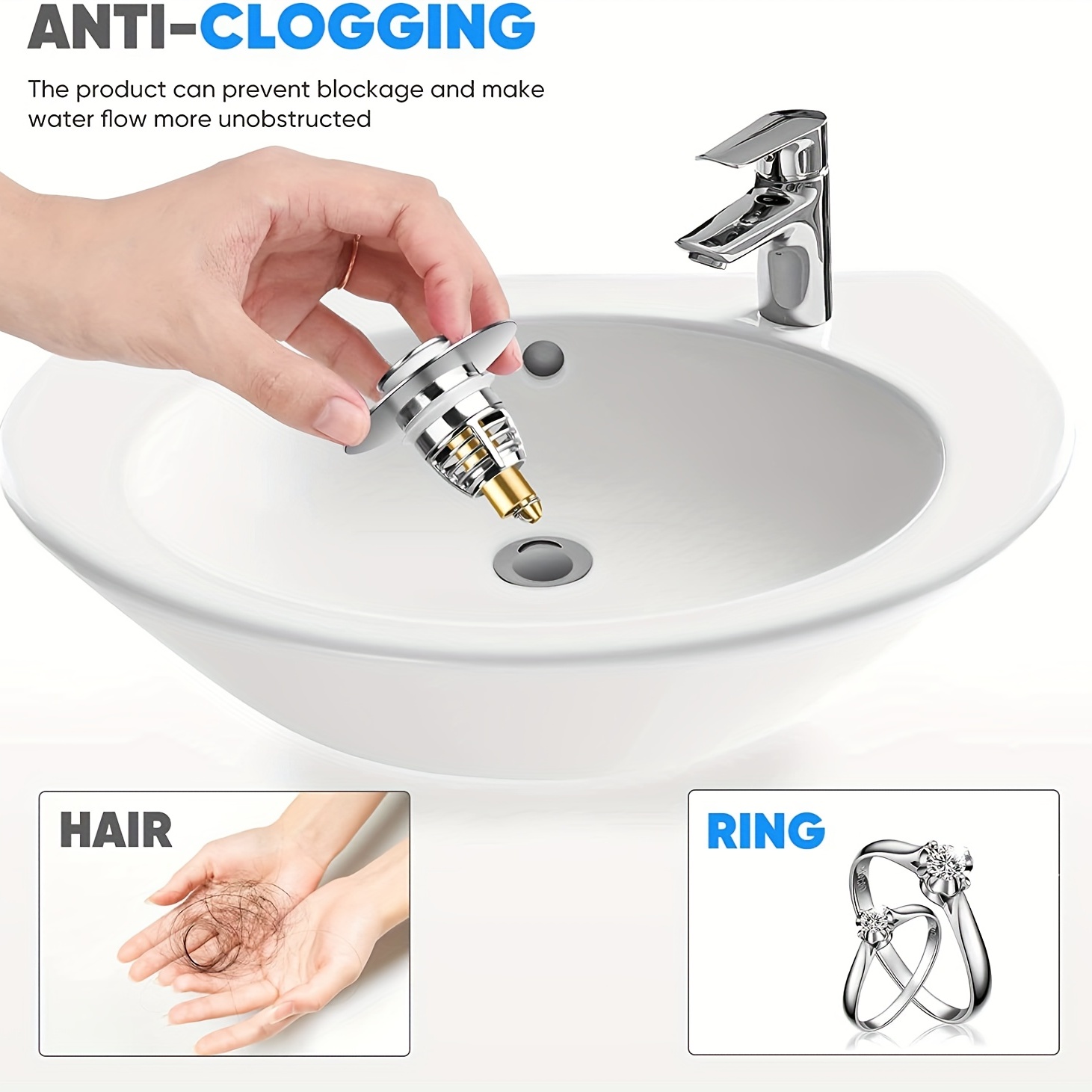 How to Keep Drains From Clogging  Bathroom sink drain, Bathroom sink  stopper, Bathroom sink diy