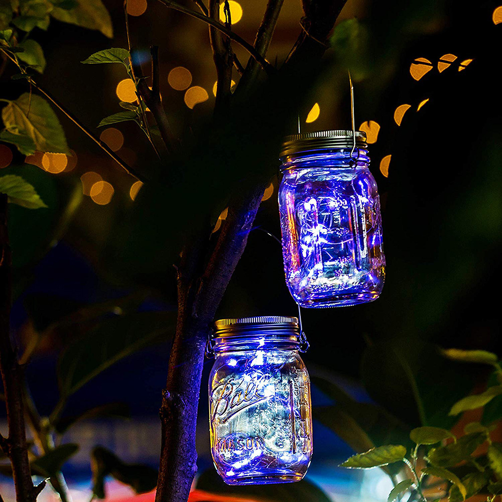 Couvercle de pot Mason à énergie solaire, guirlande lumineuse LED à monter  soi-même, décoration de jardin de fête, lumières de jardin d'intérieur