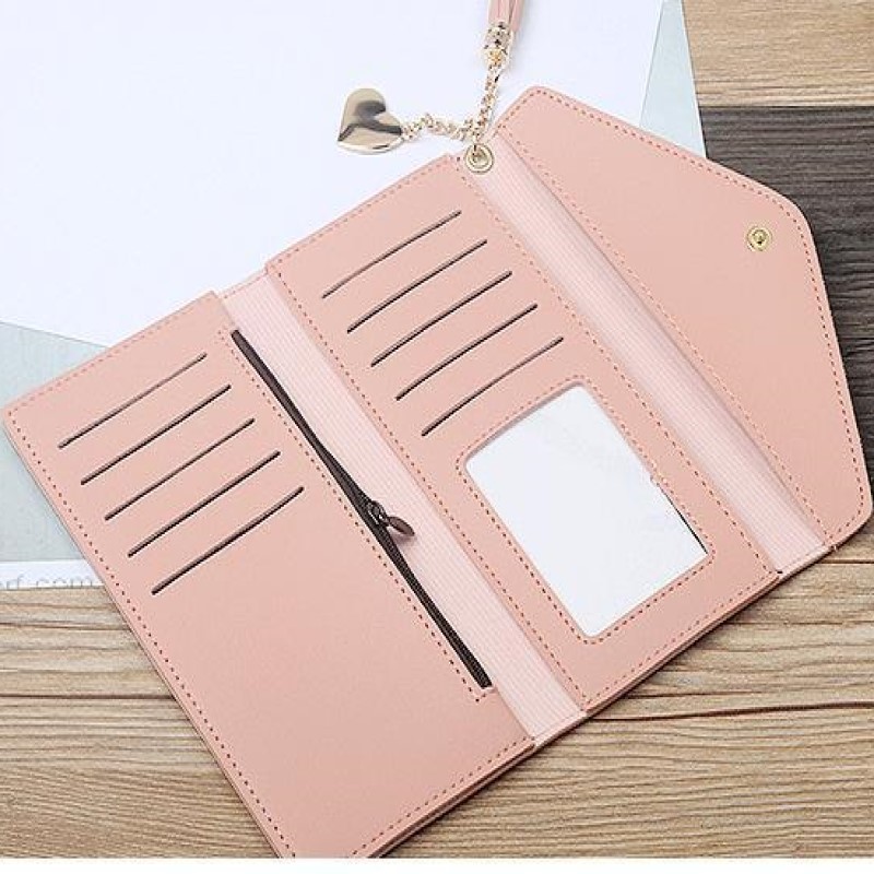 Tassel Decor Long Wallet, Foldable Solid Color Clutch Purse, Simple Mobile  Phone Bag With Card Slots - Temu