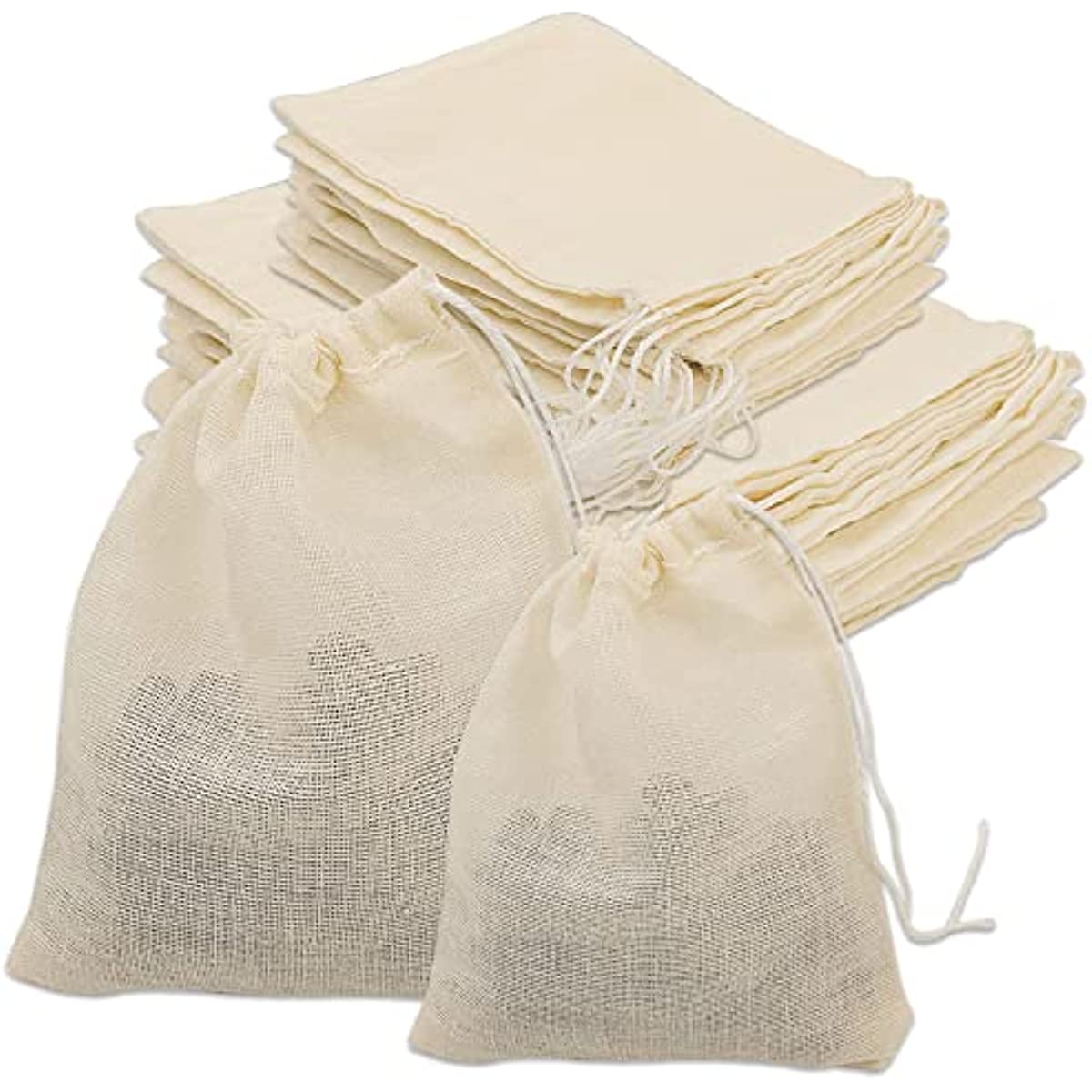 100 Pcs Muslin Bags Small,8X10cm Muslin Drawstring Bags Reusable Tea  Bags,Tea Filter Bags Mesh Bags for Filtering,Reusable Mesh - AliExpress