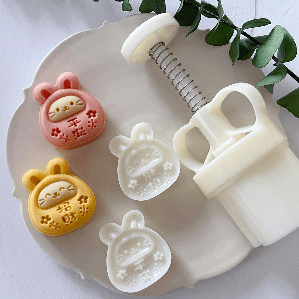 Set Cartoon Bunny Pastry Mold Including 1pc Mold And 2pcs Stamp Diy ...