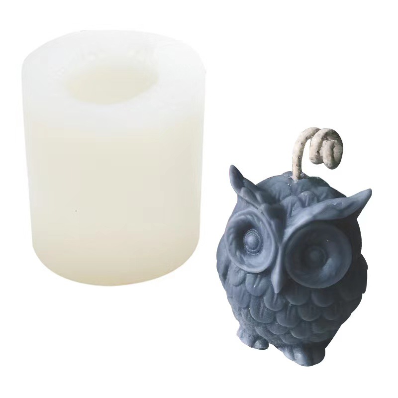 Owl Silicone Candle Molds Set for Candle Making by Garloy,2 Pcs Strigiformes Candlestick Epoxy Resin Mold,3D Owl Resin Epoxy Molds for Soy Wax, Soap