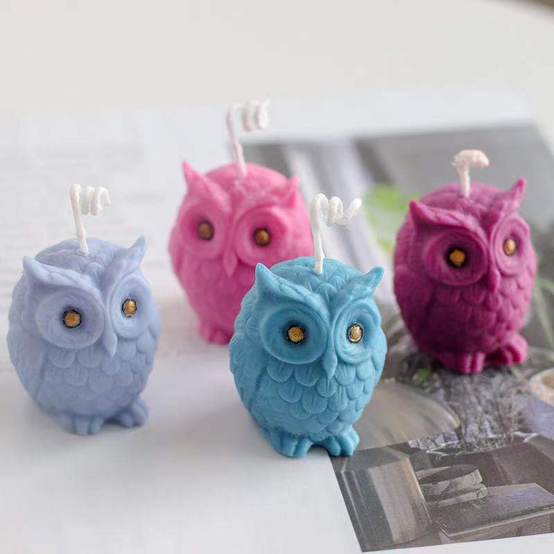 Straw Topper Silicone Mold Set, DIY 3D Owl Rose and Diamond Shaped Straw Decoration Resin Mold Epoxy Casting Cute Animal Creative Cup Lid Decor Art
