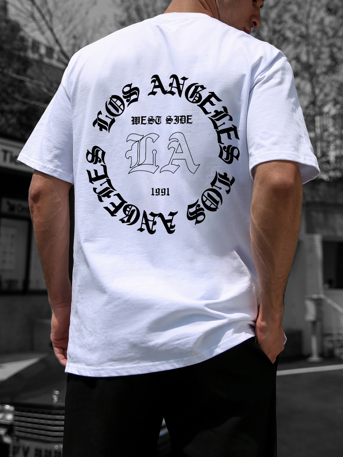 Los Angeles Crew Neck Printed T-shirt