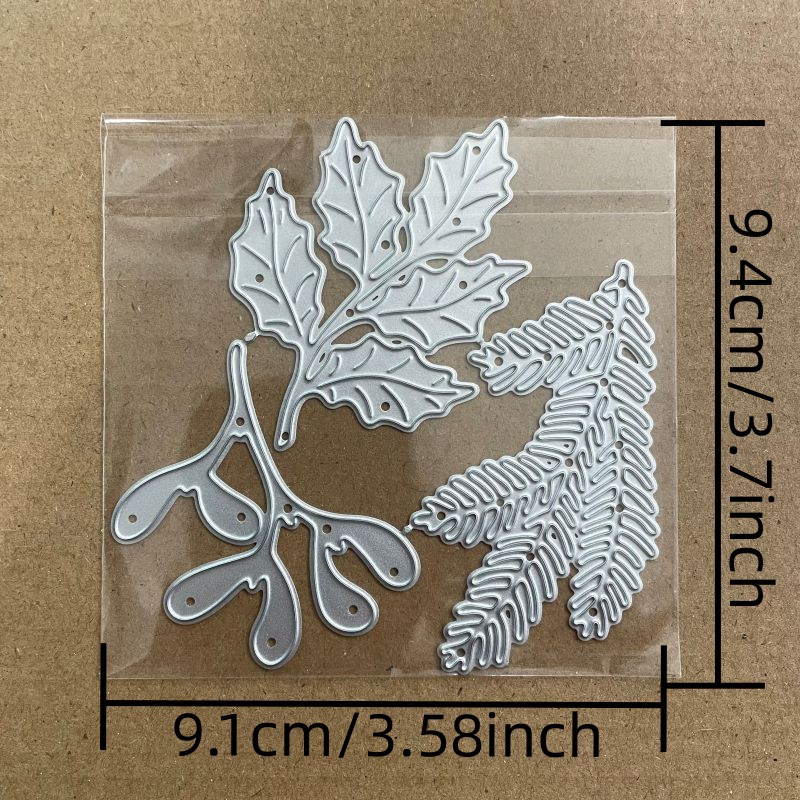 Christmas Decorative Holly Leaves Metal Die Cut For Paper - Temu