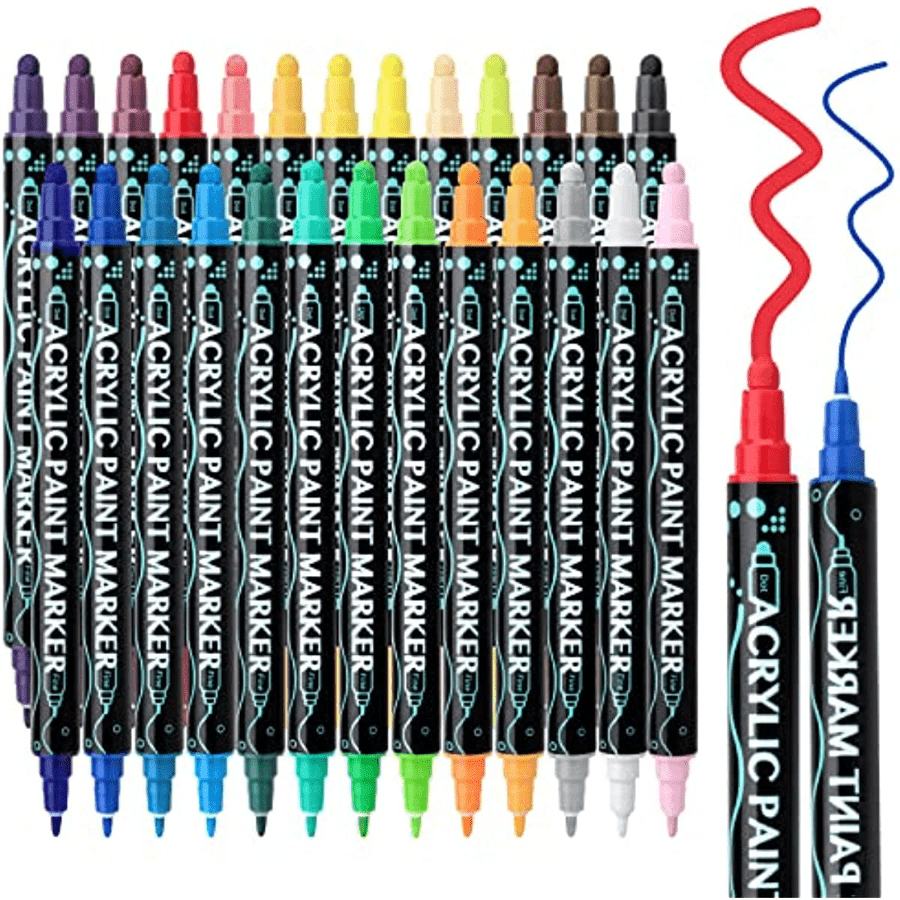 12 24 36 48 60 Colors Double Head Acrylic Pigment Pens For - Temu Australia