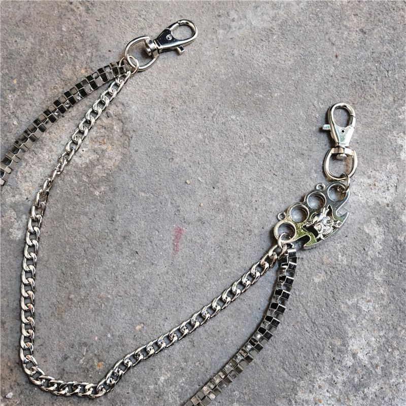 3 Layers Punk Long Metal Wallet Belt Chain Trousers Hipster Pant Jean  Keychain Silver Color Ring Clip Keyring Hiphop Jewelry - Temu
