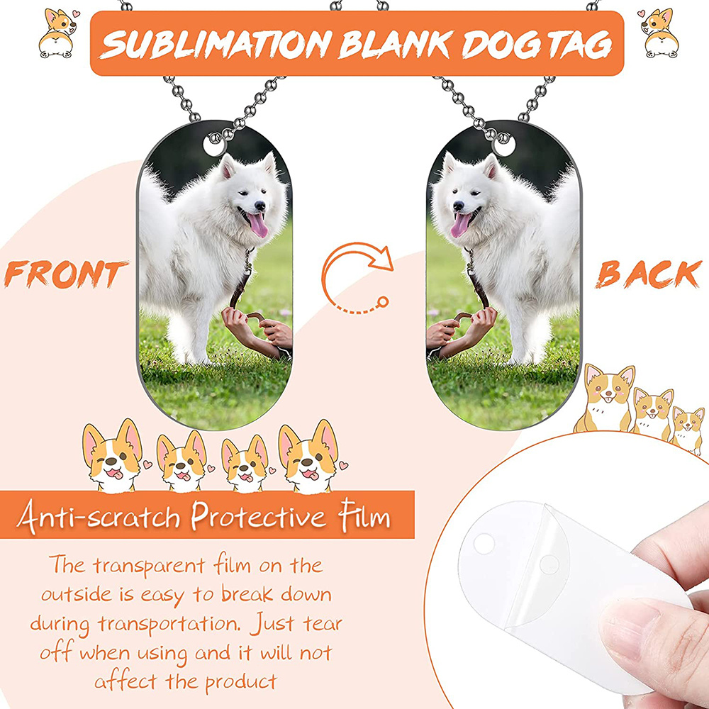 Double-Sided Aluminum Sublimation Dog Tags