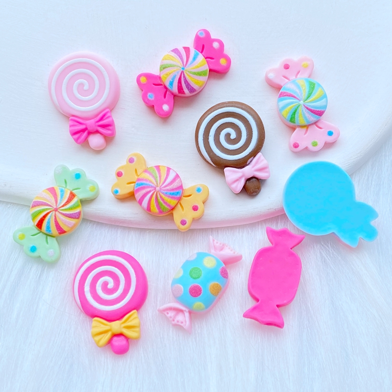 Lollipop Candy Resin Polymer Clay Flatback Charms Cabochon 30pc