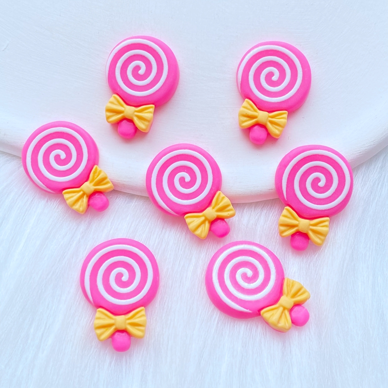 5 Lollipop Cabochons/ Candy Resin Flatback/ Candy 