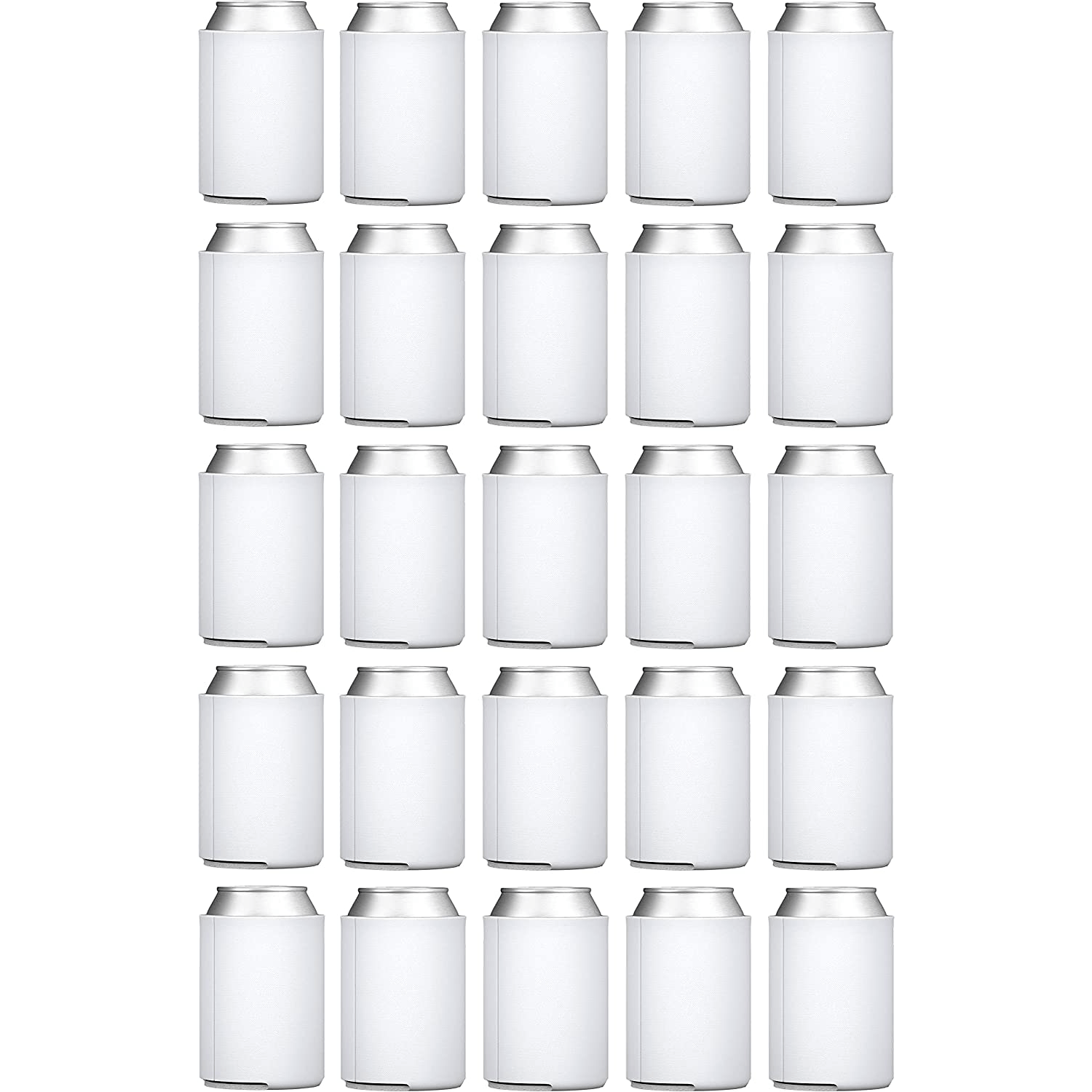 FZIP-White Sublimation Blank Zipper Bottle Coolies