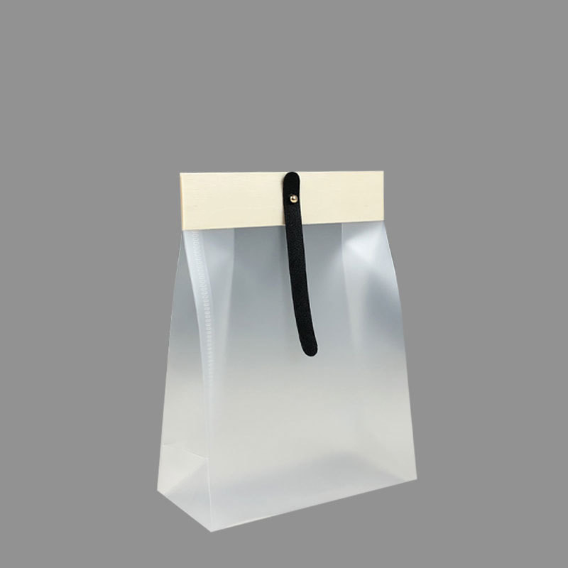 50pcs Transparent Plastic Bag With Handle Food Packaging Bag Party Favor  Baking Take Away Bags