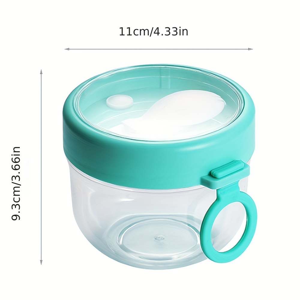 Portable Overnight Oats Jar Container Reusable 600ml Oatmeal Cups with Lids  And Spoon Meal Prep Containers Plastic Breakfast Cup