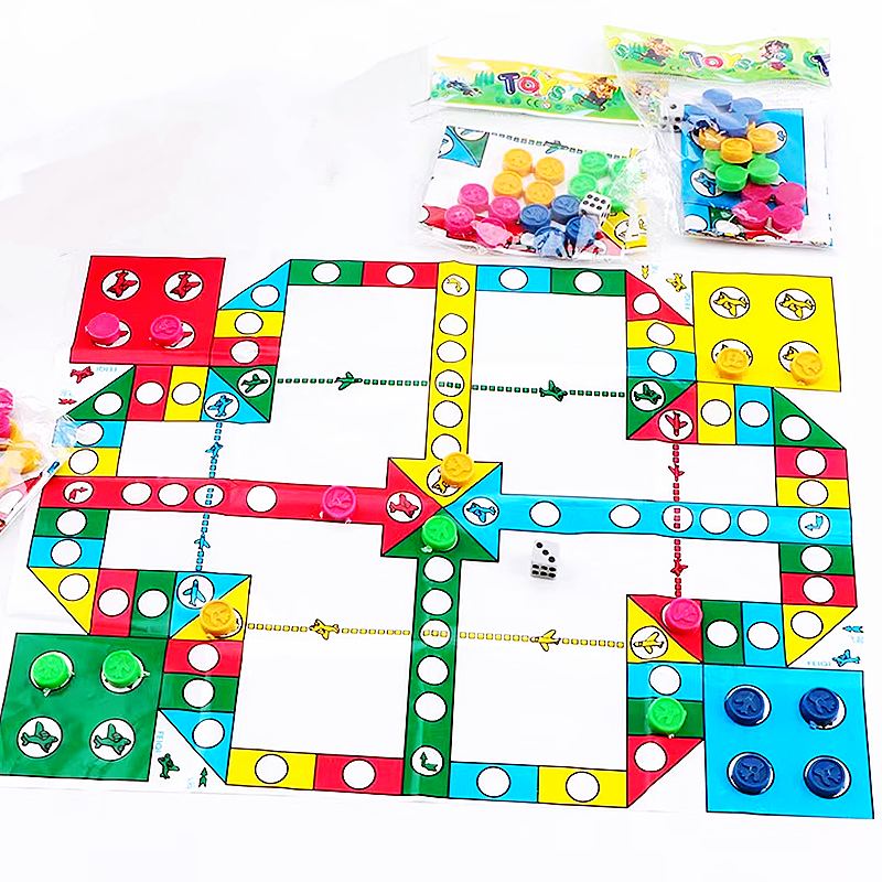 Cor de plástico jogo de tabuleiro de xadrez Voo Ludo Jogo de