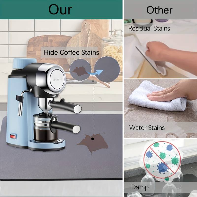 Absorbent Coffee Mat For Kitchen Counter - Microfiber Dish Drying Mat For  Coffee Machine And Pot - Keep Your Counter Clean And Dry - Temu