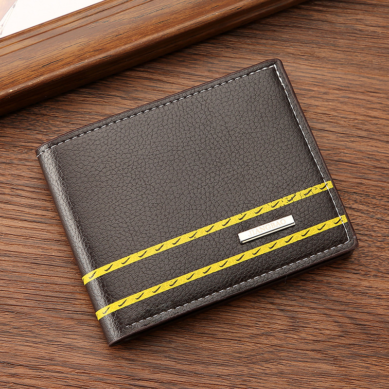 New Fashion Men's Short Wallet Horizontal Weave With Contrasting Colors  Wallet Fashion Student Wallet Light Luxury Wallet - Temu