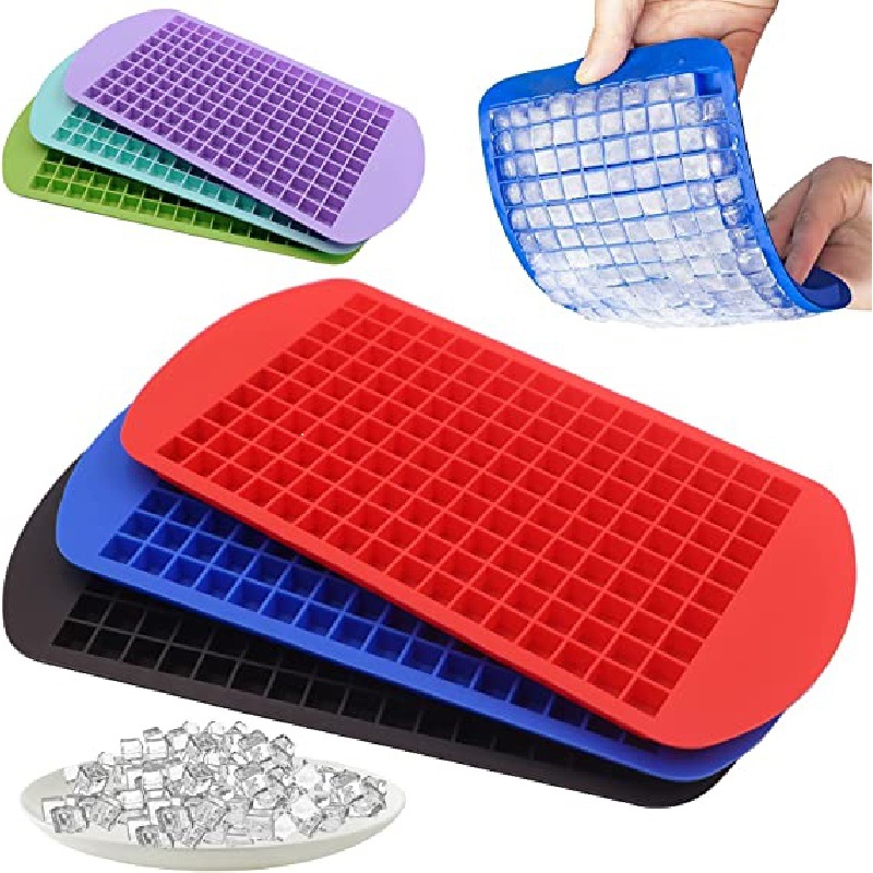 Ice Cube Tray, 8 Cavity Silicone Ice Cube Maker - Square Ice Molds