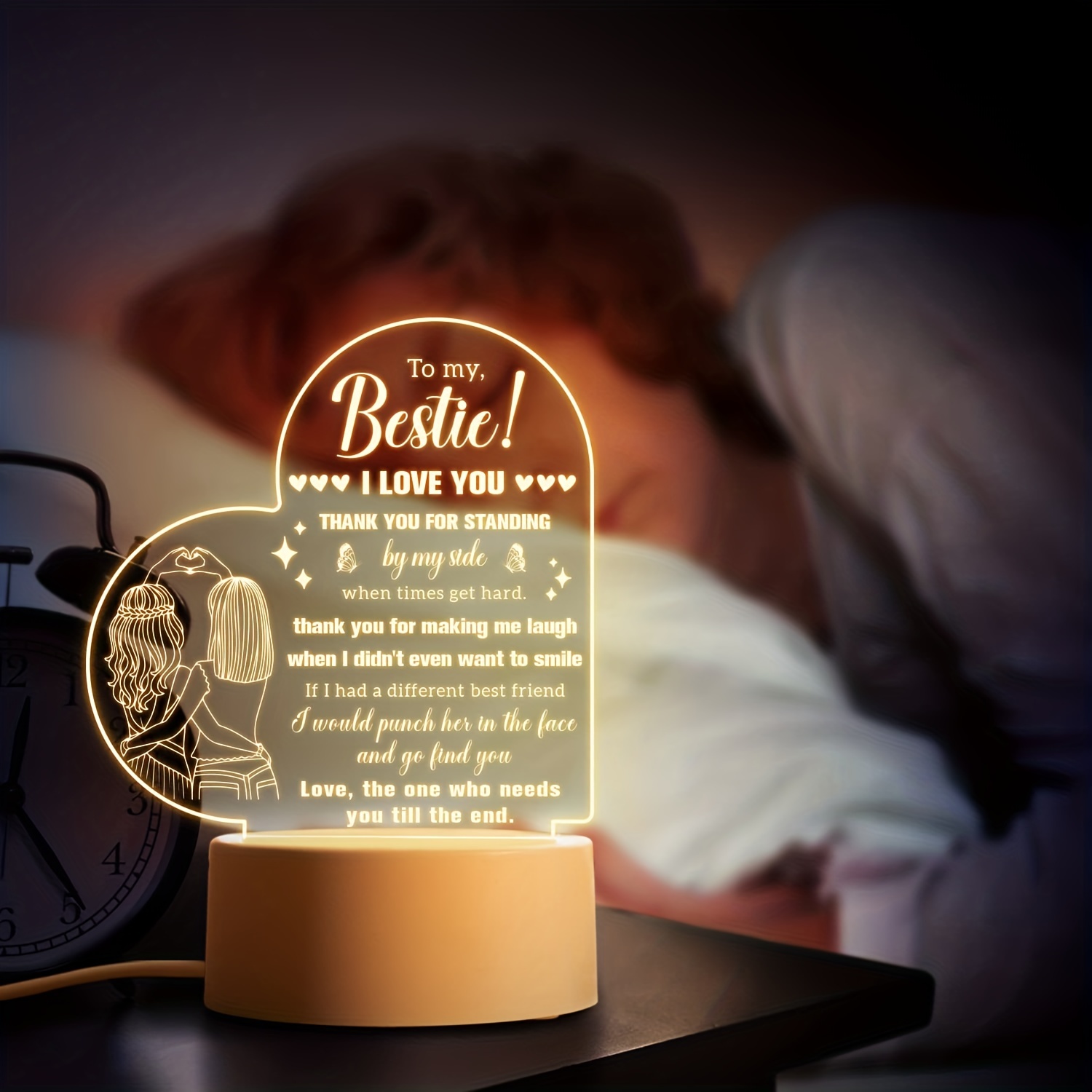 Light Up Your Friendship: Unique Engraved Night Light Gift For Best Friends,  Bffs, And Besties! - Temu