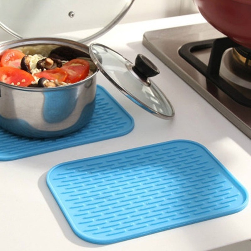 Dining Silicone Rectangle Cup Bowl Pot Pan Pad Heat Resistant Mat - White -  Bed Bath & Beyond - 32300837