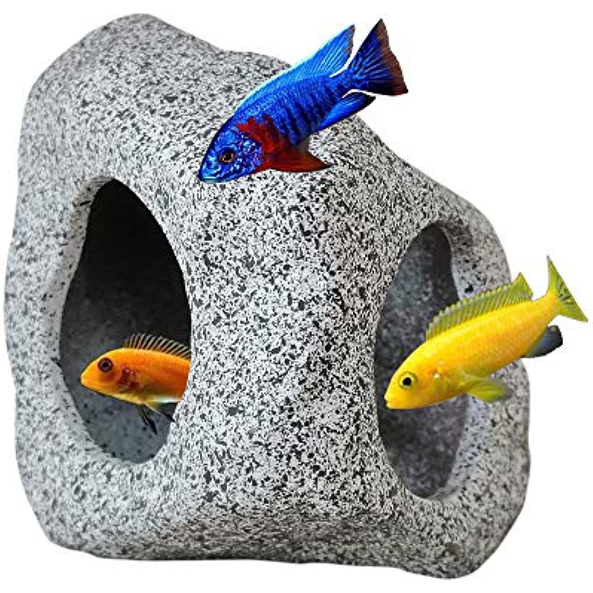 5 Pack Stackable Aquarium Decoration Rock Caves- Ceramic Fish Tank Hid –  KOL PET