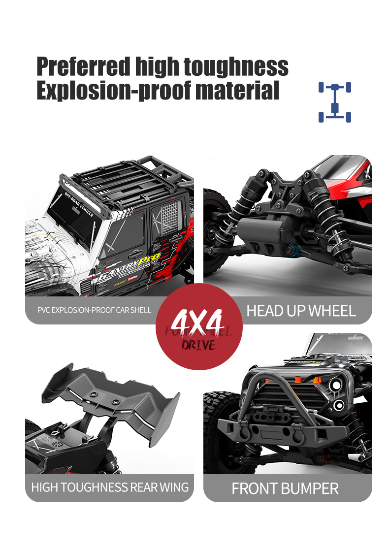 Yexmas 1:16 Scale 4WD Stunt Car Explosive Wheel RC Cars, Remote