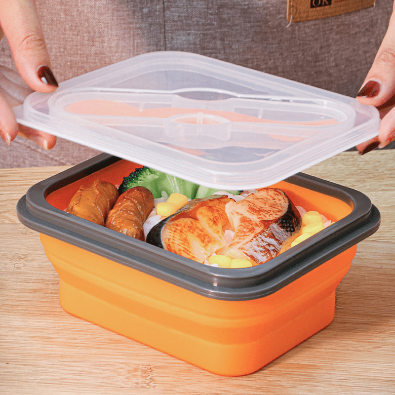 1 Stück Faltbare Silikon Lunchbox Mit Drei Fächern - Temu Germany