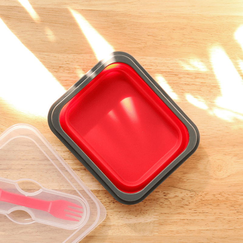 Silicone Collapsible Lunch Box Food Storage Container Fashion Colorful  Microwavable Portable Picnic Camping Rectangle Outdoor Box - Temu